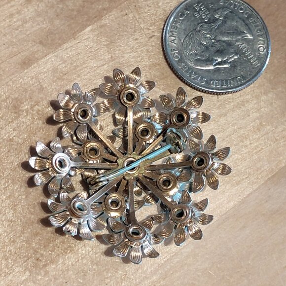 Vintage broach rhinestones painted blue faux diamonds - Picture 4 of 4